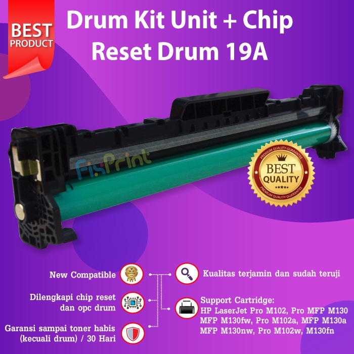 Cartridge Toner HP CF217A 17A + Drum Kit CF219A 19A Compatible M102a M102w M130a M130nw