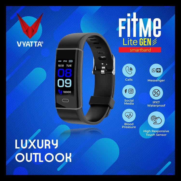 Vyatta Fitme Lite Iii Smartband-Colour Display, Sport Mode, Waterproof - Hitam Kode 1132