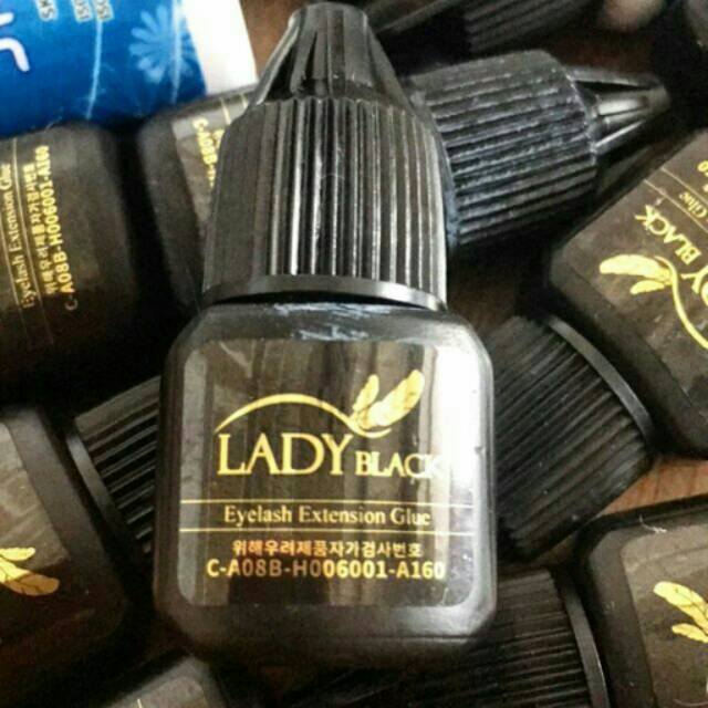 LADY BLACK GLUE 5ML WITH SEAL (PAKAI PLASTIK POUCH) ORIGINAL KOREA