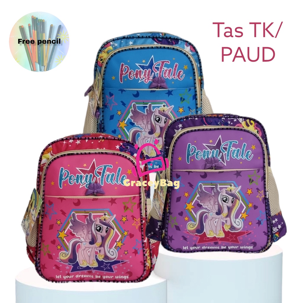 GB-40077K Tas Ransel Perempuan Anak TK / PAUD /Tas Sekolah Alto Pony Tale