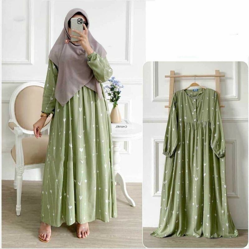 TERMURAH HILSA DRESS RAYON // MODEL GAMIS KANCING