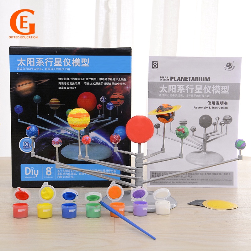 Tata Surya Sembilan Planet Model DIY Rakitan Planetary Anak Astronomi Mainan Edukasi