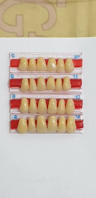 1 strip Gigi Palsu Akrilik ANTERIOR ATAS ITALDENT | Acrylic Teeth