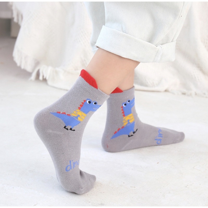 Kaos Kaki Motif Dino Dinosaurus Anak Laki Laki / Boy Kid Socks