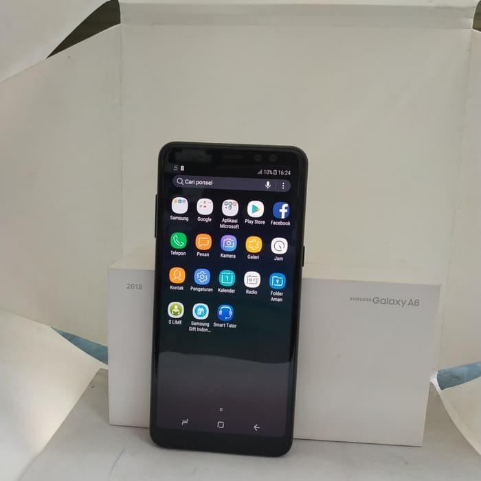 Dijual Samsung A8 2018 4/32GB fullset mulus Net sein resmi Diskon