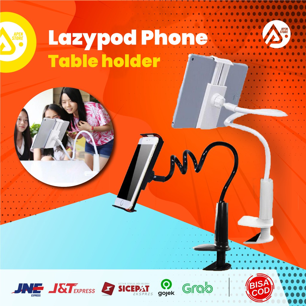 Lazypod Handphone Tablet PC Phone Holder Klip 360 Arm Universal || Barang Unik Berguna Lucu - A-138