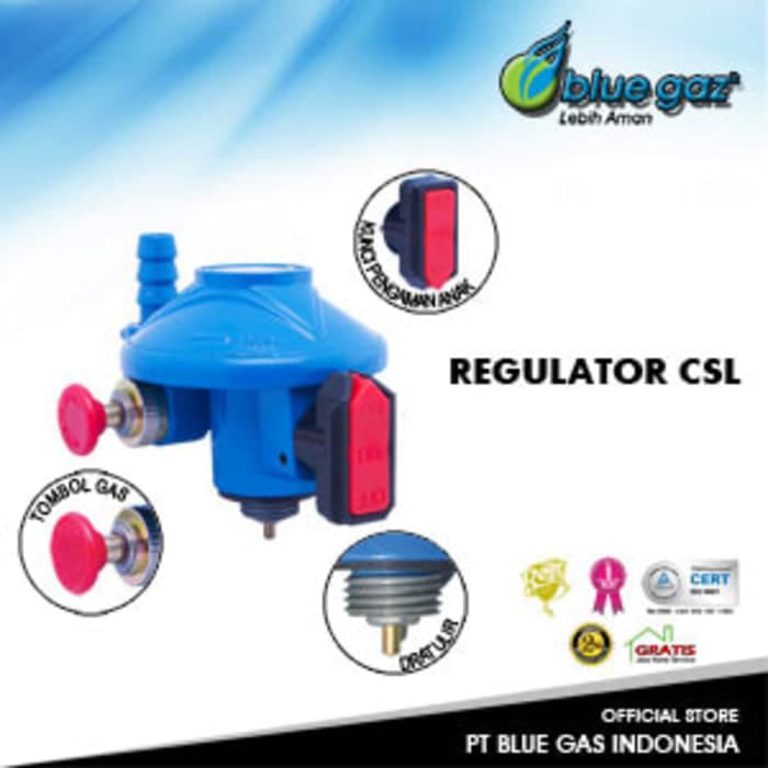 PAKET LEBIH HEMAT!! Selang Dan Regulator Blue Gaz