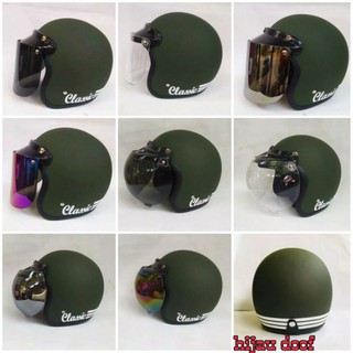  BISA COD HELM  BOGO DEWASA RETRO CLAASICC WARNA  HIJAU  