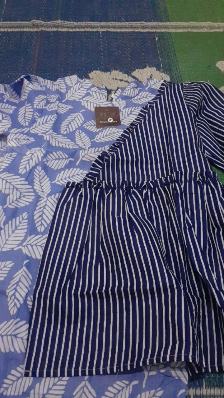 Tey-17 Batik Wanita Asj Sa Hrb026 Kenongo Kemeja Tosca Pendek