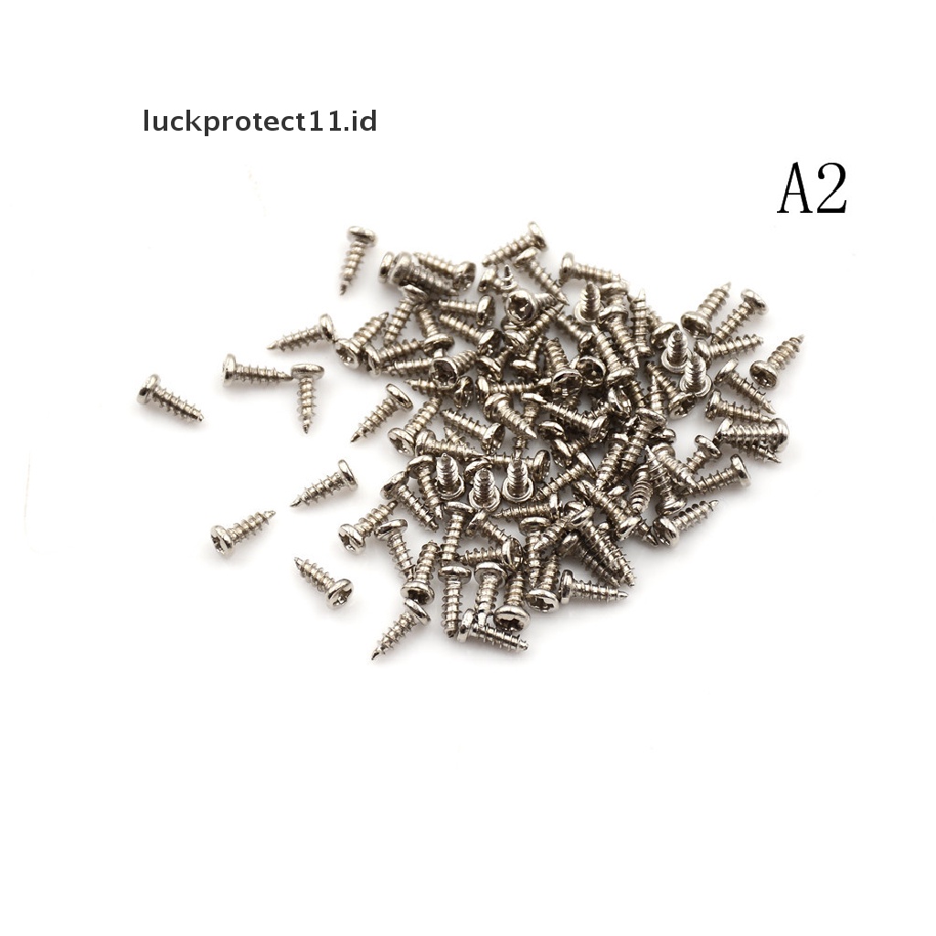 // Hg &amp; ID// 100pcs Sekrup M2 Diameter Drat Kepala Bulat Cross Sekrup Self Tapping Screw.