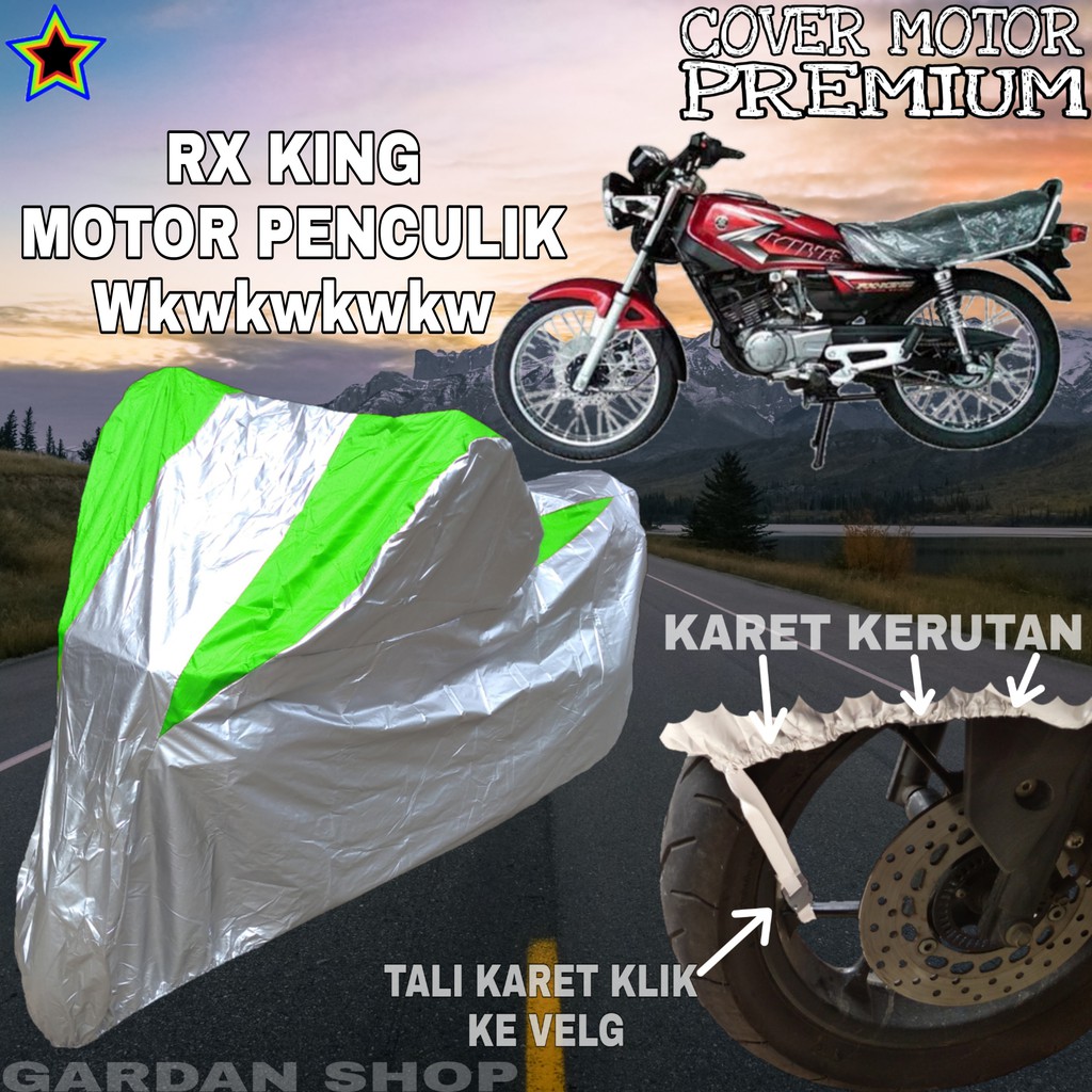 Sarung Motor RX KING Silver HIJAU Body Cover Penutup Pelinung Motor Rx King PREMIUM