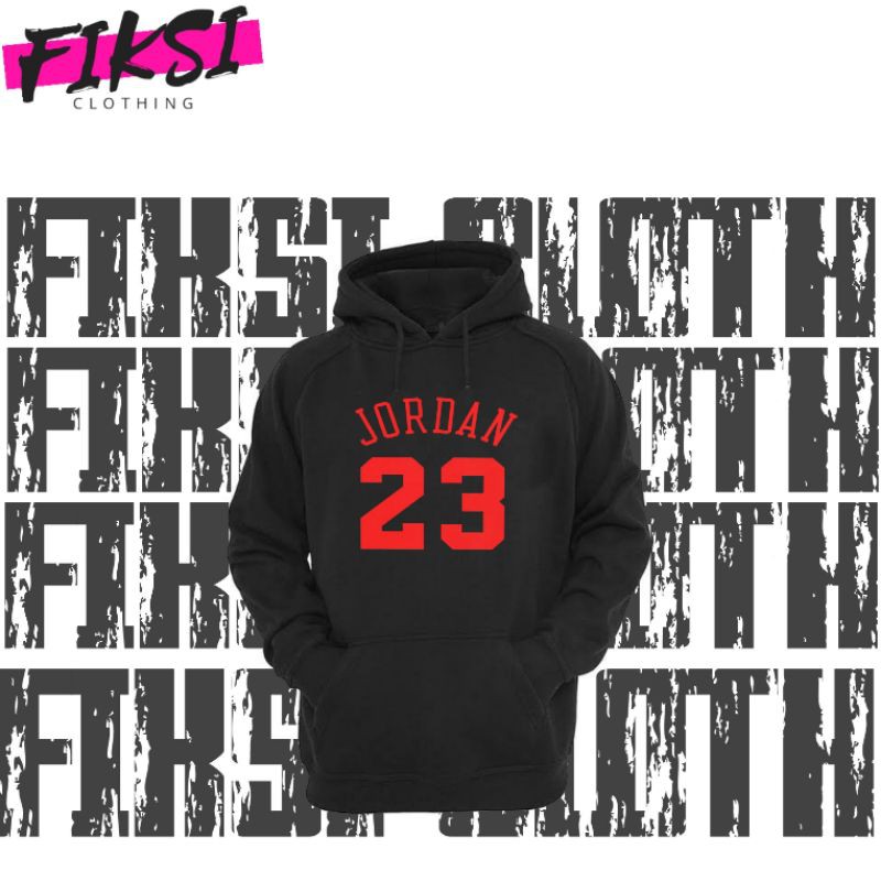 Jaket Sweater Hoodie Michael Jordan 23 Red Script - Fiksi Clothing