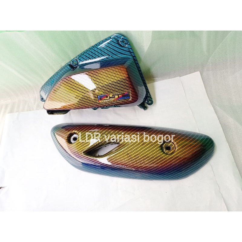 Tutup filter udara Tutup knalpot Scoopy New 2021_2022 Carbon Twotone