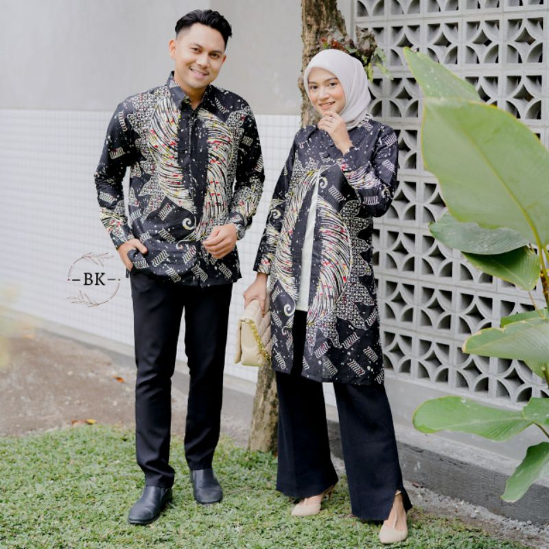 Batik Couple Modern Baju Batik Wanita Atasan Batik Kerja Wanita Tunik Batik Kantor Blouse Batik Seragam M L XL XXL