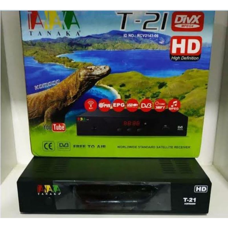 STB RECEIVER TANAKA RCV T-21 KOMODO HD - DV3 MPEG4 Receiver Parabola Full HD