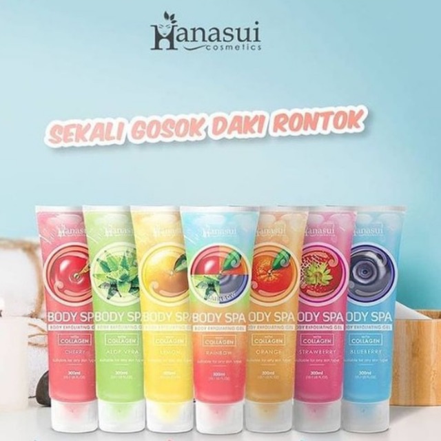 Hanasui Body Spa Body Exfoliating Gel Series 300 ml / Gel Pembersih Perontok Daki Tubuh Badan