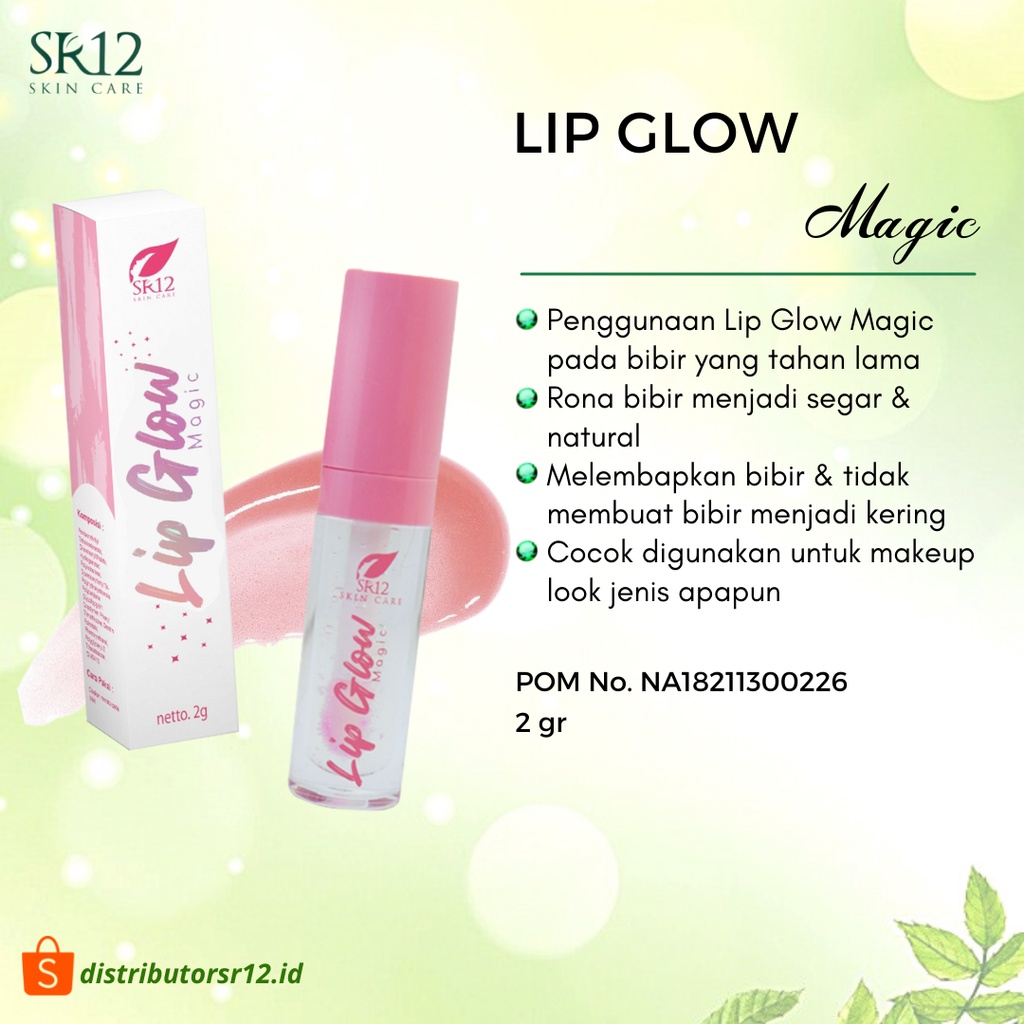 Lip Glow Magic SR12 Melembabkan Bibir Cerah Merona Warna Tahan Lama dan Efek Glossy