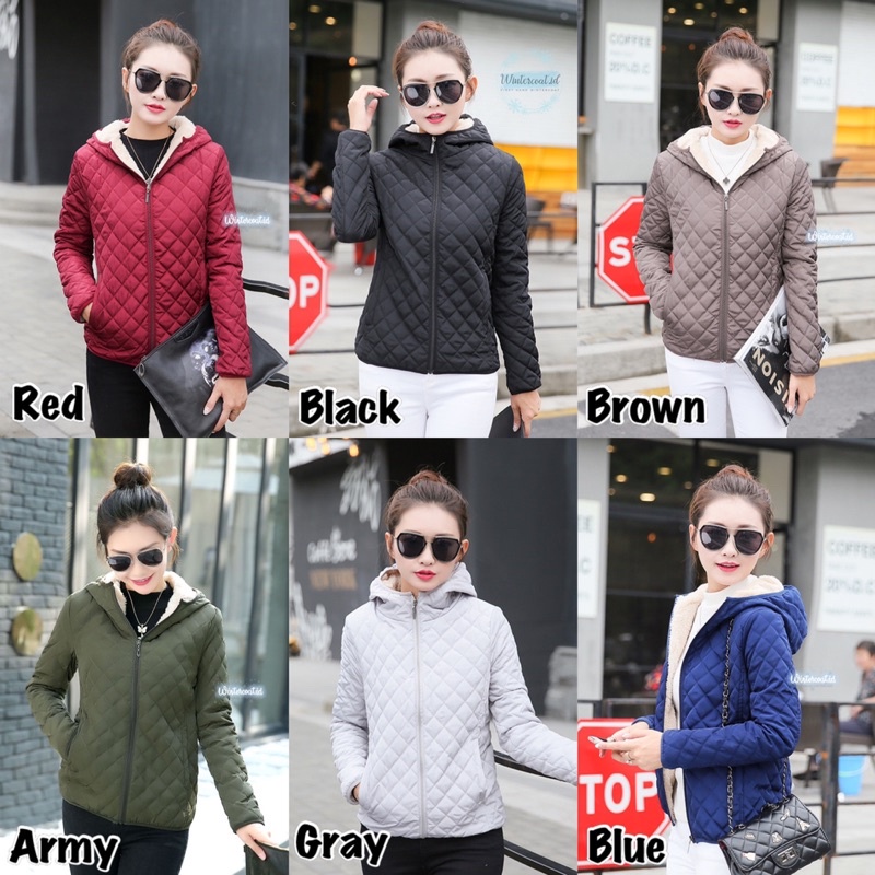 Jaket winter wanita musim dingin jacket hangat nanda import padding padded coat gunung motor murah