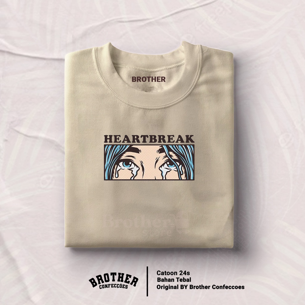 Brother Store Kaos Distro Pria - KAOS COWOK - Kaos Kata Kata - HeartBreak Premium