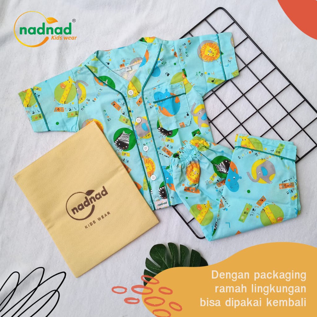 Piyama Piama Baju Tidur Bayi Pajamas Anak Balita Perempuan Laki laki Karakter One Set by Nadnad