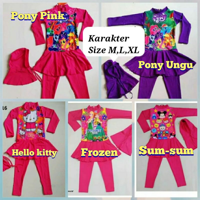 BAJU PAKAIAN RENANG ANAK PEREMPUAN MUSLIMAH MUSLIM BEN'S/KENK ORIGINAL