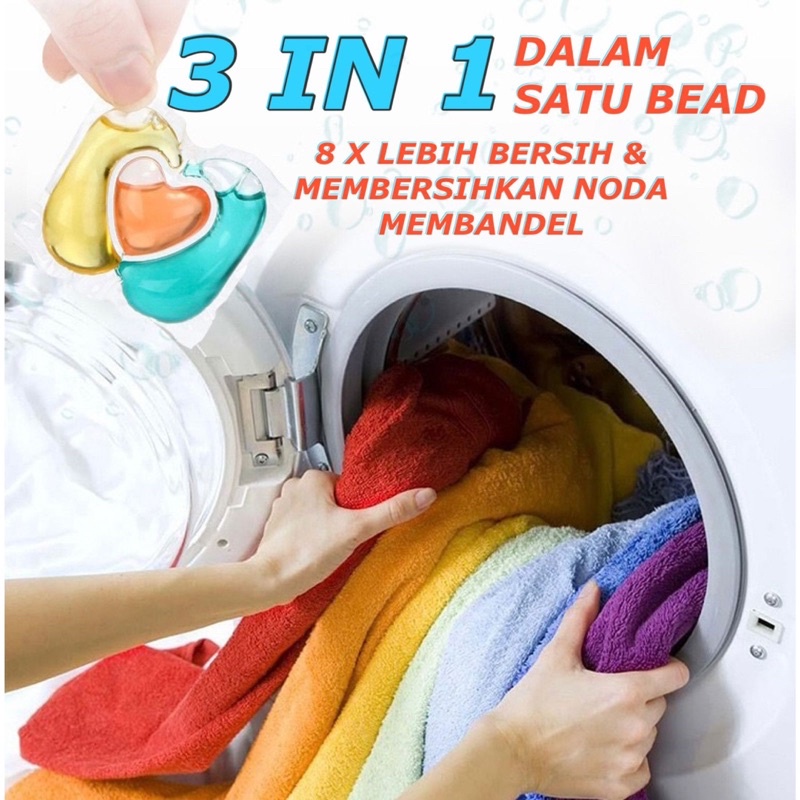 DETERJEN LAUNDRY GEL BALL 3 IN 1 / DETERJEN LIQUID SABUN DETERGEN LAUNDRY PEMBERSIH PEWANGI PELEMBUT JRW0077