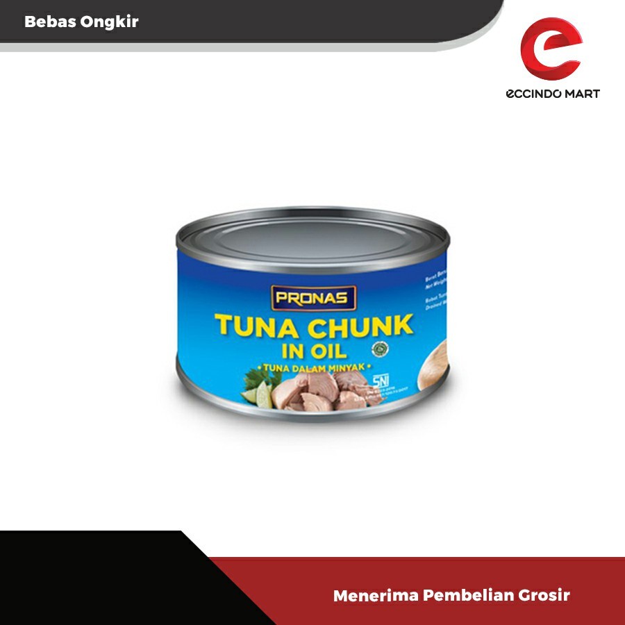 

Pronas Tuna Chunk in Oil 185 gram / Ikan Tuna Kaleng / Ikan Kaleng