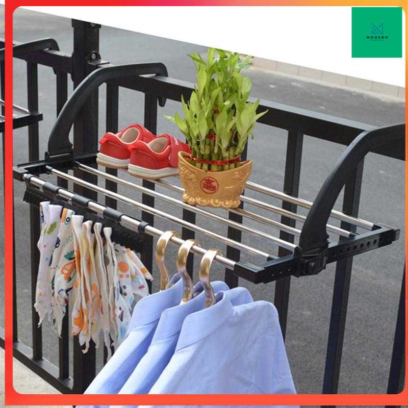 TD-DA OUNONA Rak Gantungan Jemuran Handuk Baju Drying Balcony Rack - OU114