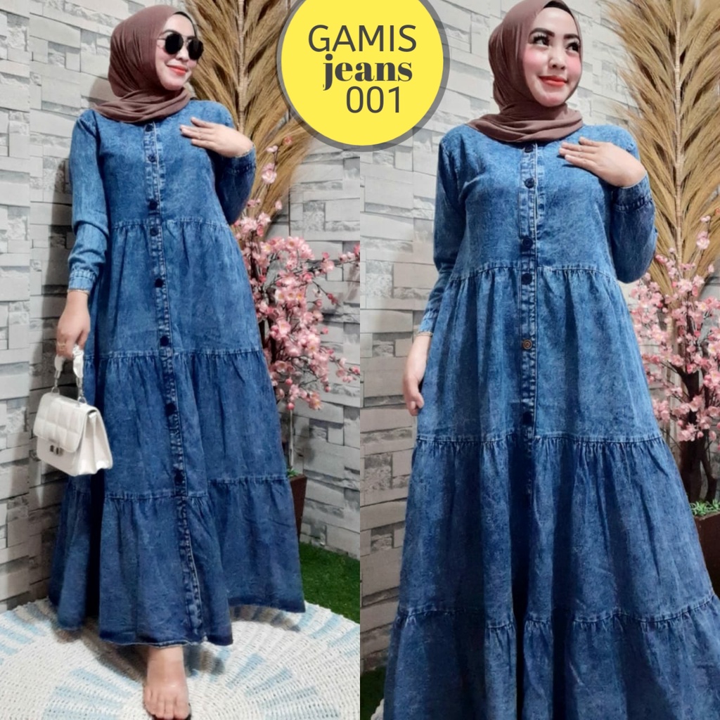 BAJU JEANS (001) WANITA/MAXY DRESS/GAMIS LEVIS /JEANS CANTIK/GAMIS TERBARU/GAMIS TERLARIS jeas001