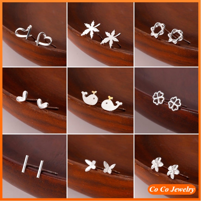 Anting Tusuk Sterling Silver 925 Desain Coco Mini Gaya Korea Untuk Wanita