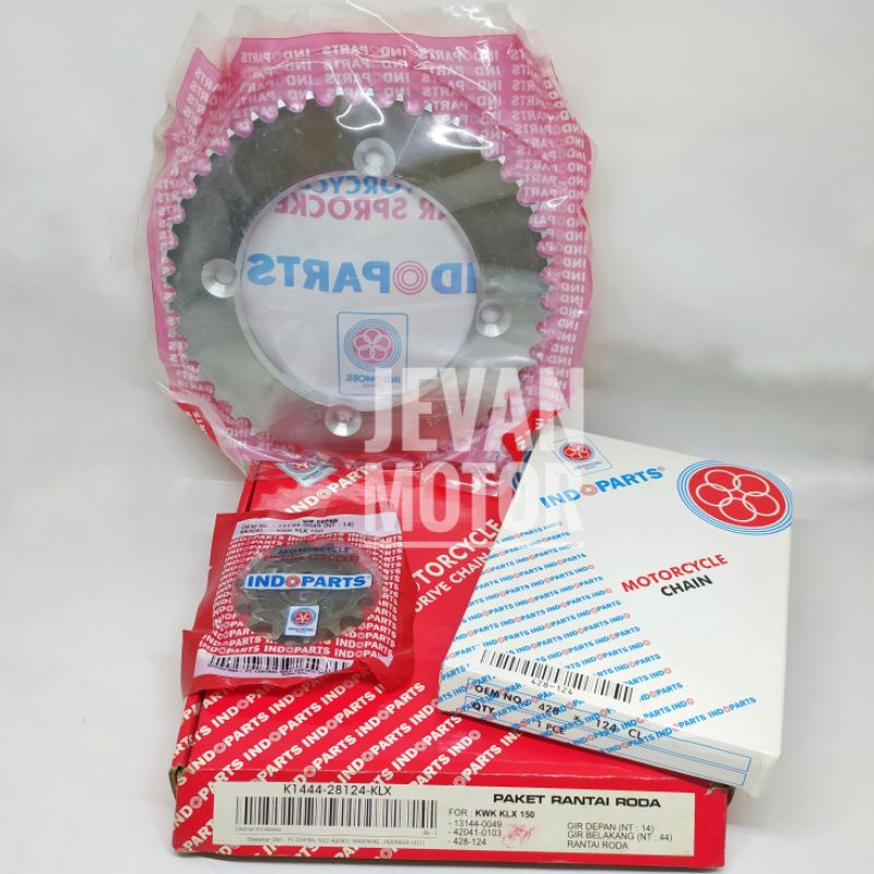 [JEVAN MOTOR] Indopart Gear Set Kawasaki KLX 150 / Gear Set KLX 150 / K1444-28124-KLX