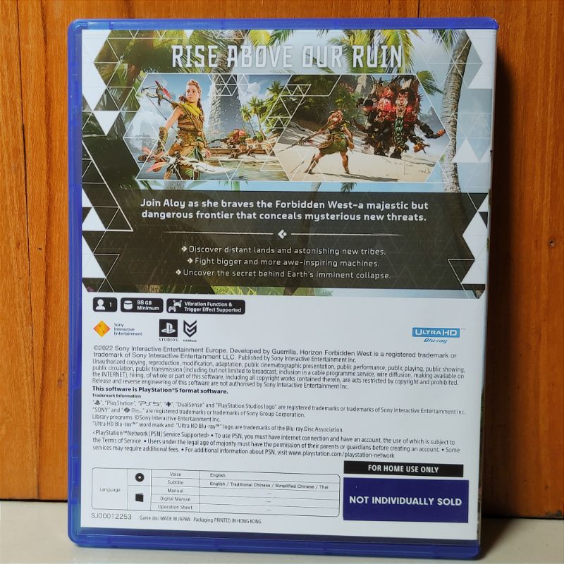 PS5 Horizon Forbidden West Kaset Horizon Forbidden West Playstation 5 Region 3 Asia CD BD Game Games Original Ori PS4 PS5 Hzd forbiden wes ps 4 5 zero dawn petualangan aloy alloy reg 3