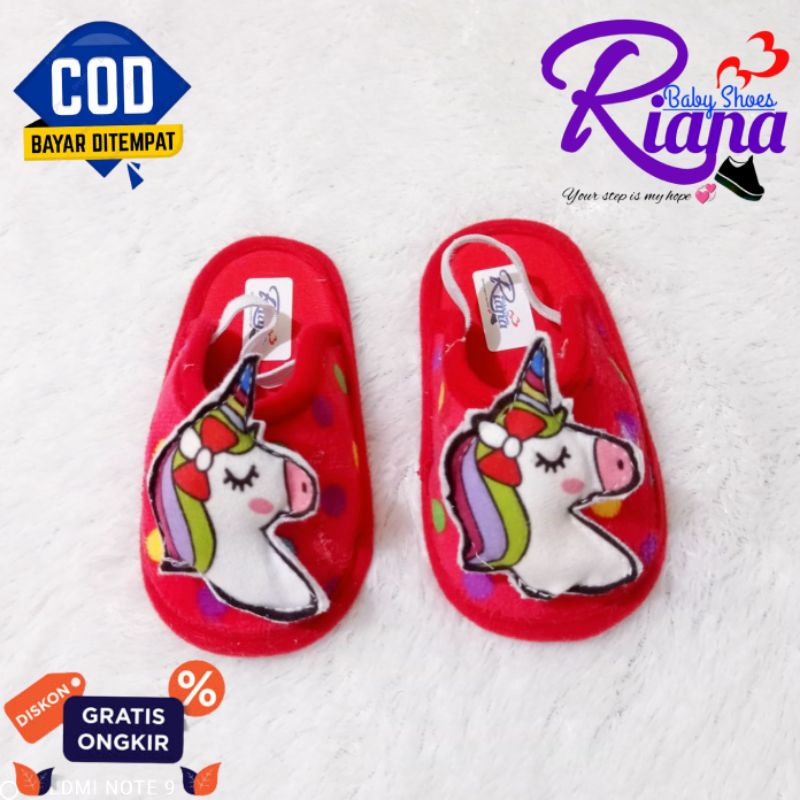 Sandal bayi Bapau sandal boneka kuda pony usia 6-18 Bulan