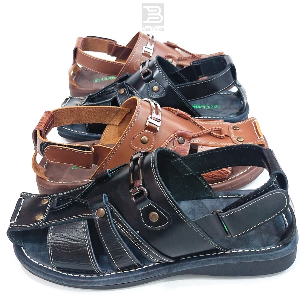 Bee Prince Sandal Kasual Pria Kulit Asli Sendal Gunung Model Tali