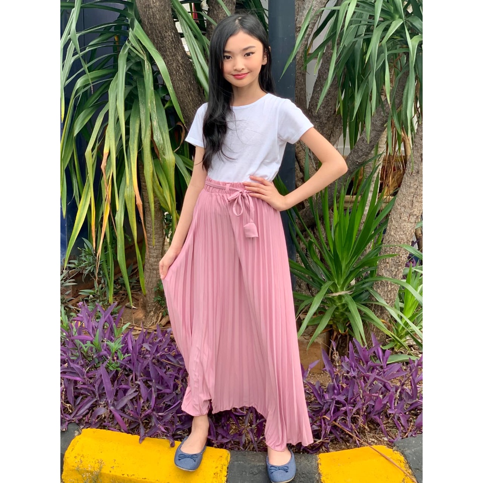 ROK PLISKET TALI ANAK /ROK TALI LONCENG/ROK ANAK/ROK PANJANG ANAK