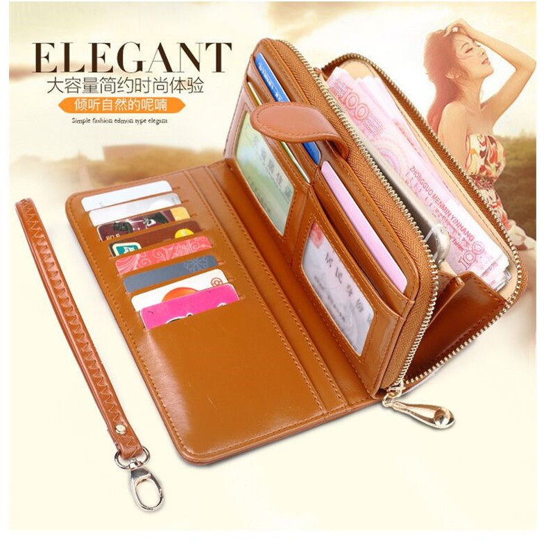 DOMPET WANITA PANJANG COKLAT KULIT WA046B7 TYSAND IMPORT KOREA MURAH PREMIUM BRANDED FASHION TALI