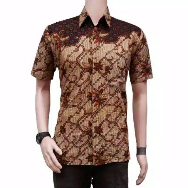 Bswart Batik Hrb026 Kenongo Hem Pendek Padi Pekalongan M L Xl Batik Pria Murah Modern Grosir