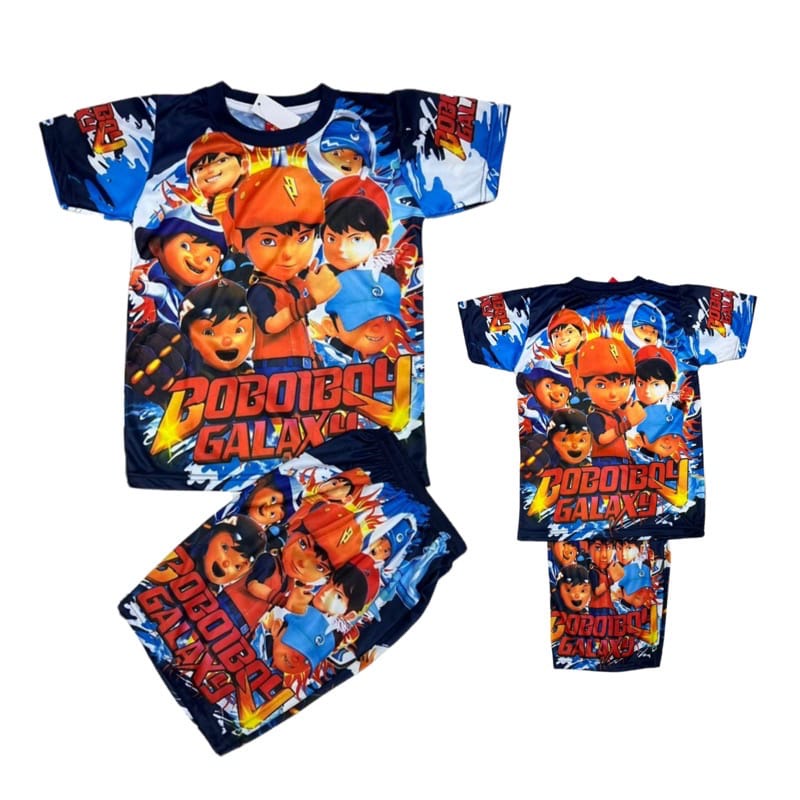 setelan baju anak fullprint boboboy boy size 2-10thn