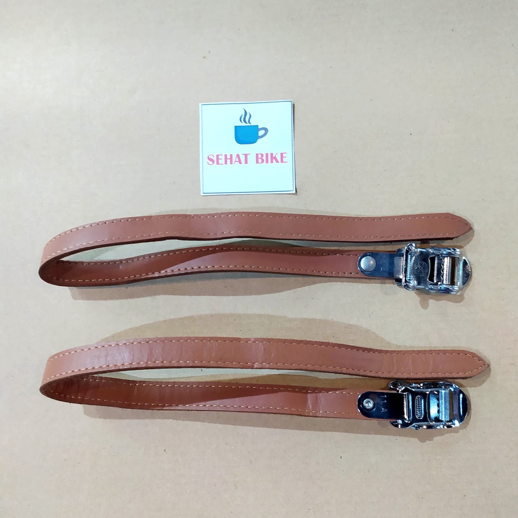 Tali Sepeda Toe Strap Cleat Fixie Brown