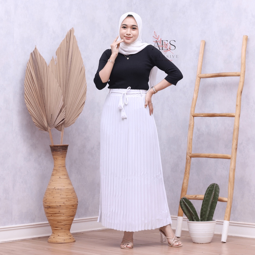 PROMO ROK WANITA PLISKET DEWASA PREMIUM KOSHIBO CREPE TEBAL TIDAK NERAWANG 100% REAL PICT