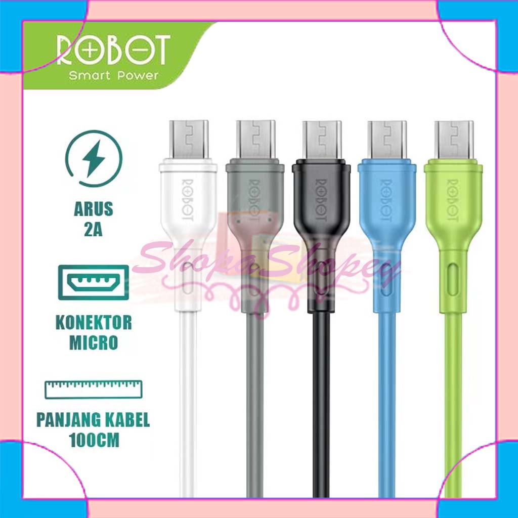 ROBOT Kabel Data RBM100S Android Micro USB 1M Data Cable Original - Garansi Resmi 1 Tahun