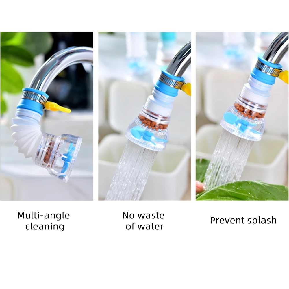 Rak Wadah Dengan Model Dapat Berputar 360 Untuk Organizer Perlengkapan Dapur ° Nozzle Filter Keran Air Teleskopik Flexible Hemat Air Bahan Plastik Adjustable #2