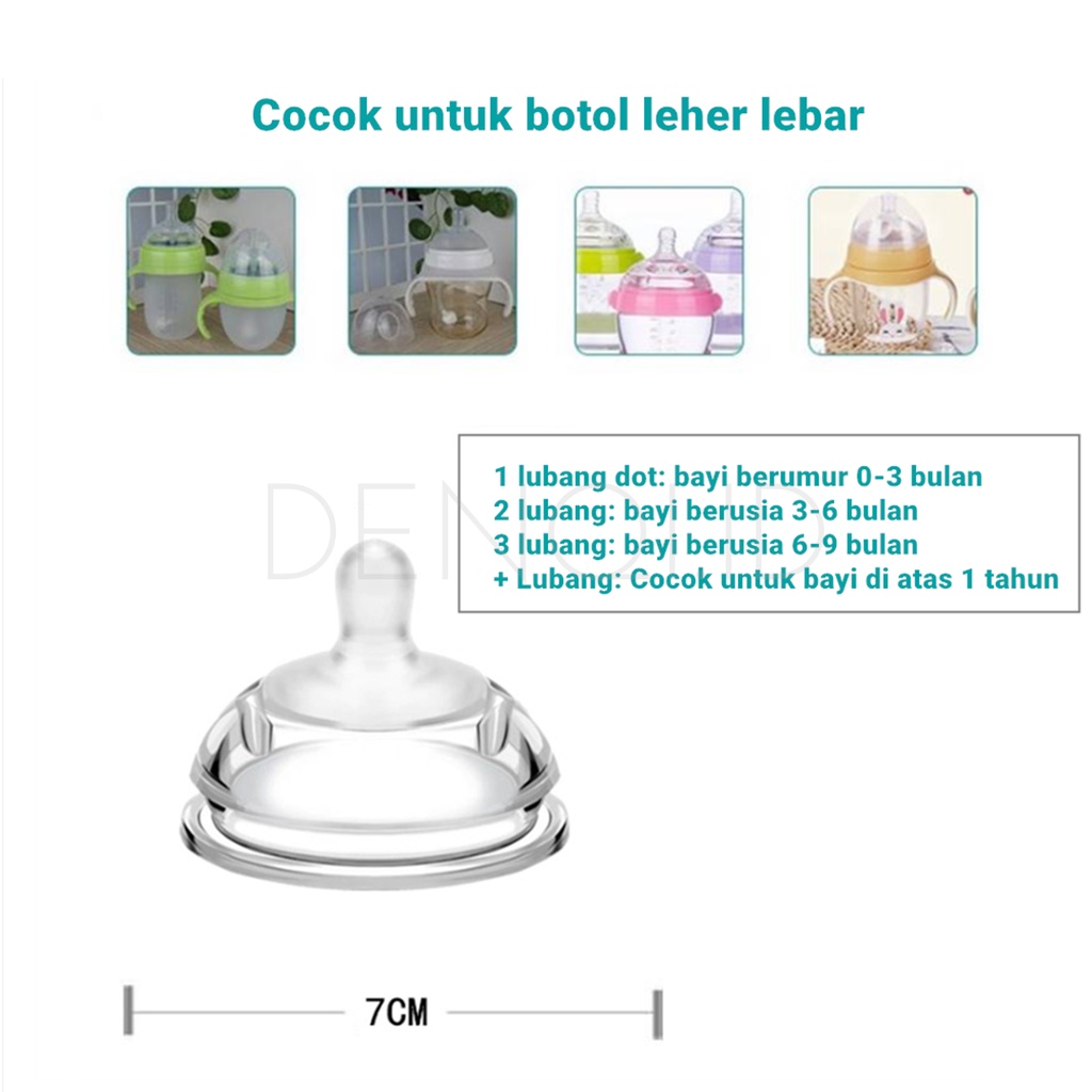 DENQI - Dot Piko Bello Pengganti Puting Untuk Botol Bayi Leher Lebar - PB39-6