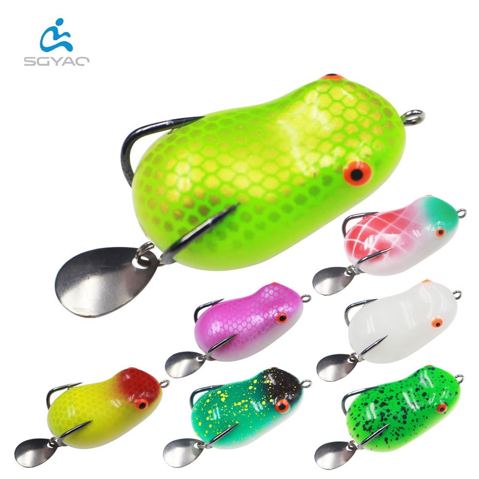 1pc Umpan Pancing Softlure Bentuk Katak Luminous 4cm 7g Dengan Kail Ganda Fishing Lure Ikan Bait Tackle