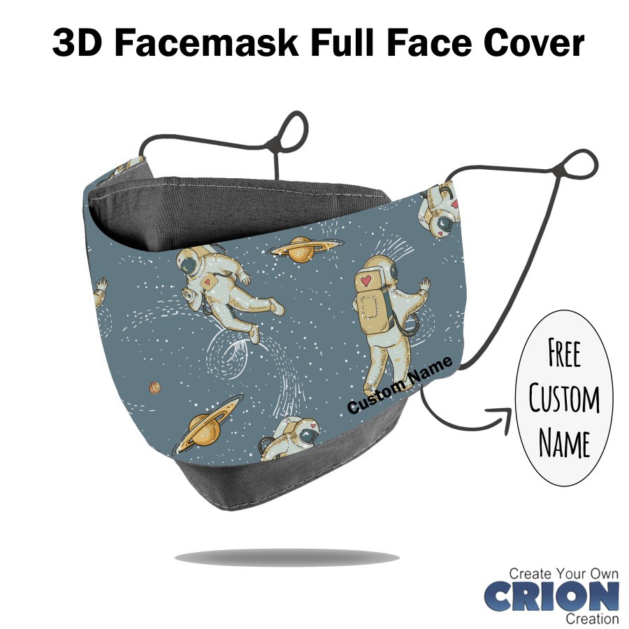 Crion - Masker 3d Full Face Cover Space astronaut seri - antibacterial