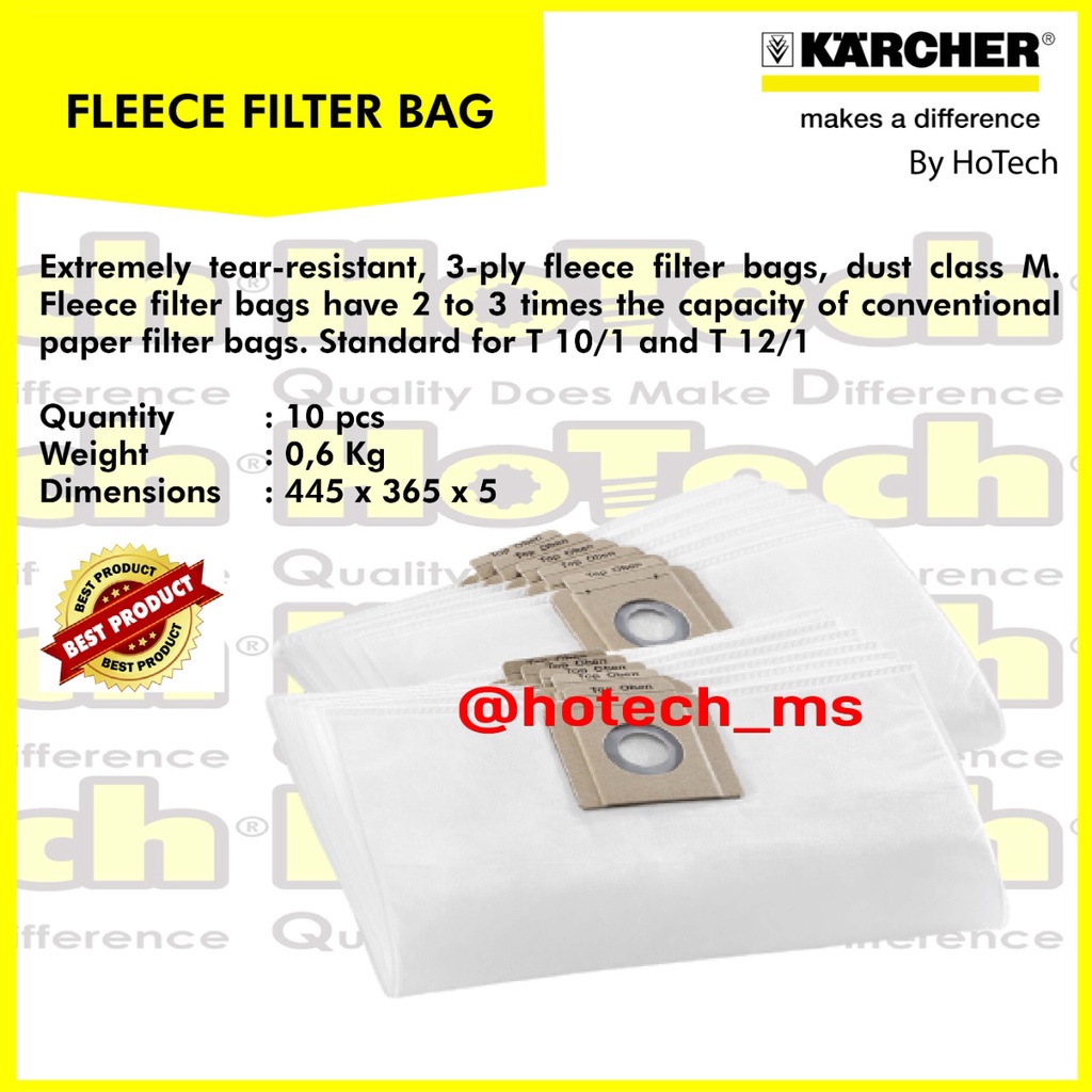 Karcher Fleece Filter Bags | Karcher | Fleece Filter Vacuum Cleaner