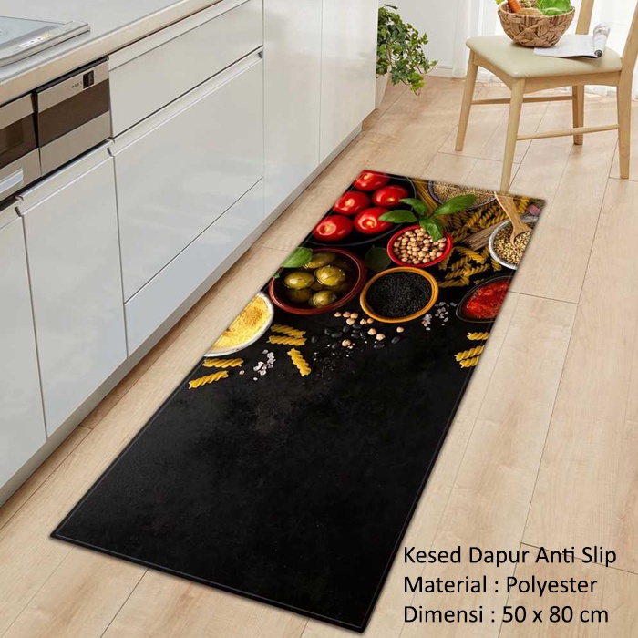 Keset Panjang Dekorasi Dapur Anti Slip Anti Air Kitchen Rug