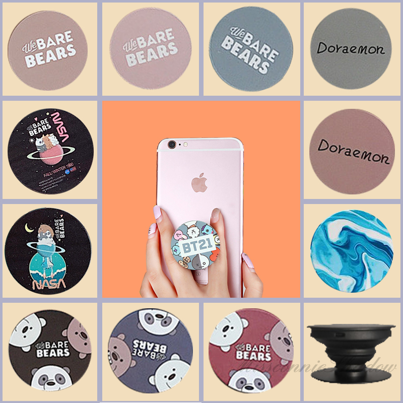 Stand Holder Popsocket Motif Kartun Bunga Lavender Lemon Untuk Iphone Oppo Samsung Xiaomi Vivo