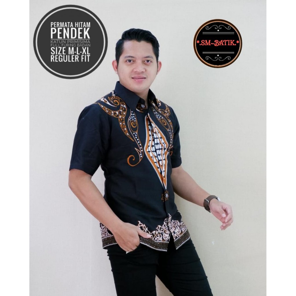 PERMATA HITAM SM BATIKSOLOAMANAH KEMEJA BAJU BATIK PRIA SOLO LENGAN PENDEK PANJANG LAPIS FURING ATASAN BATIK PREMIUM MODERN KATUN HALUS NAGA ABU BINTARA BRAMANTYA WISAKA KUNING SUKET SEGORO PEKSI KUNING NARAYA IJO PEKSI WIBOWO LESMANA HITAM PARANG TRUNTUM