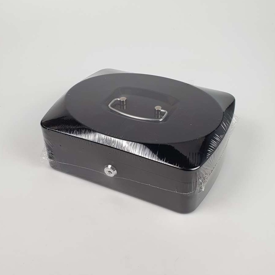 Kotak Brankas Uang Perhiasan Cash Safebox Key Lock 20x16x9cm - JJZS66 - Black